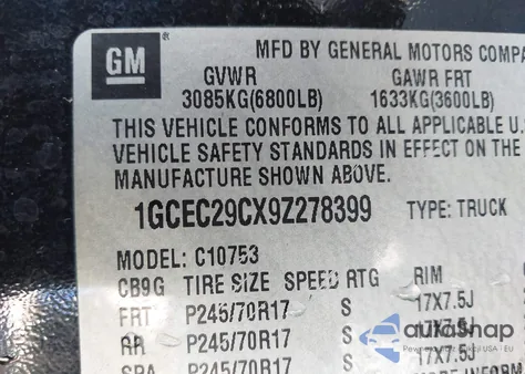 2009 Chevrolet Silverado 1500 Lt z USA, uszkodzony, nr VIN 1GCEC29CX9Z278399